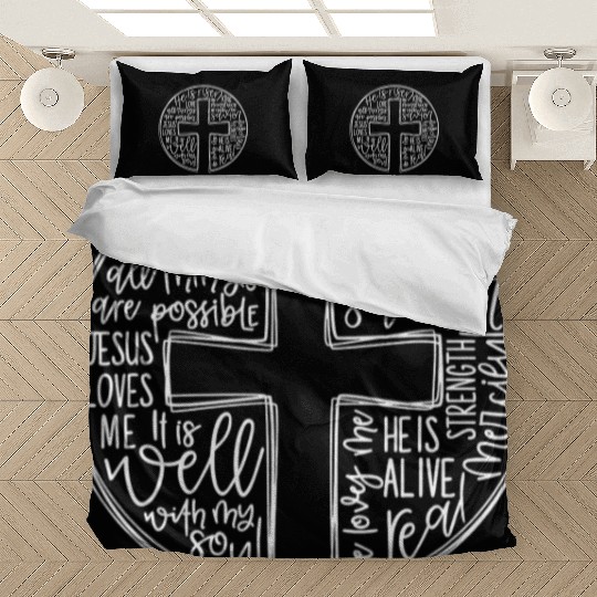 Cross With Words He is Risen Bedding Sets