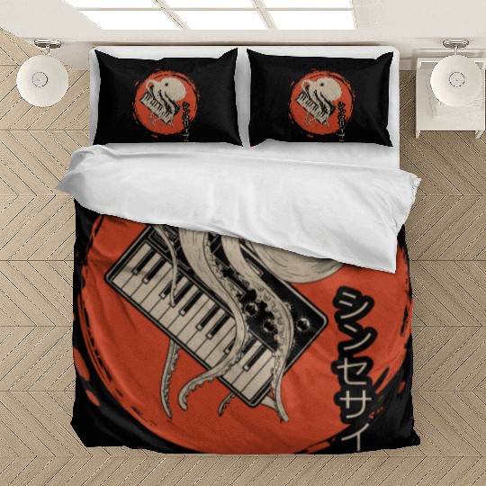 Japanese Analog Synthesizer Octopus Synth Music Bedding Sets