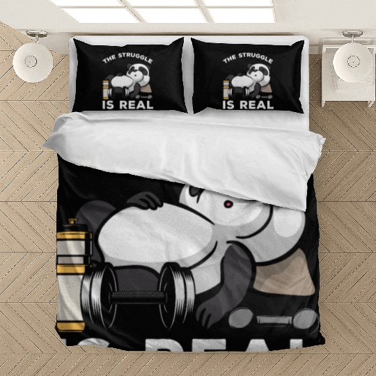 Weightlifting sports Funny Gym workout Panda Bedding Sets