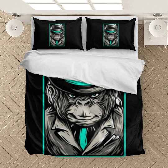 Cool chimpanzee gangster monkey Bedding Sets for