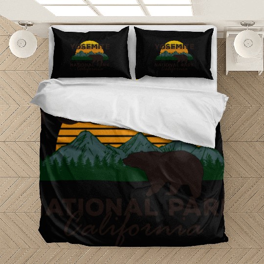 Yosemite National Park California Mountain Bear Bedding Sets