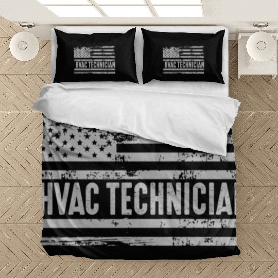 American Hvac Technician United States Flag birthd Bedding Sets
