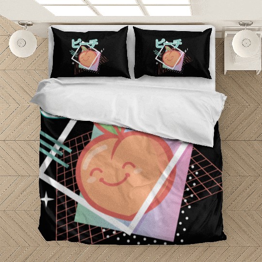 90s peach kawaii Bedding Sets