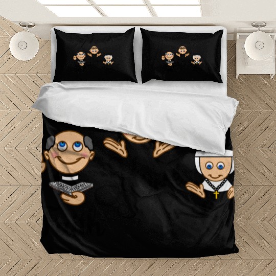 Faith Hope Love with nun, pastor and monk Bedding Sets