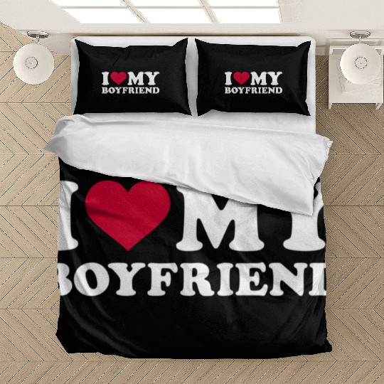 I Love My Boyfriend birthday christmas gift Bedding Sets