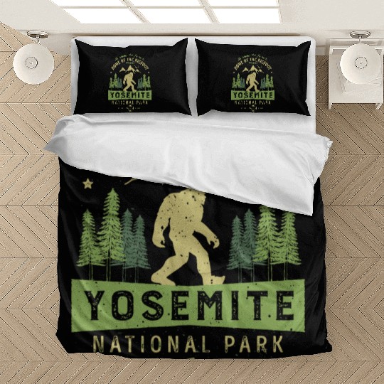 Yosemite National Park California Bigfoot Vintage Bedding Sets