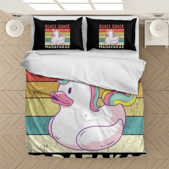 Funny Duck Sayings Ducks Quack Quack Madafakas Bedding Sets