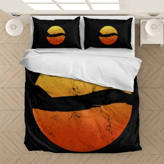 F-14 Tomcat Silhouette Retro Sunset Military F14 Bedding Sets