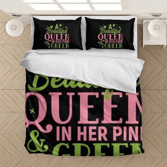 A Beautiful Queen in her Pink and Green | HBCU AKA Bedding Sets
