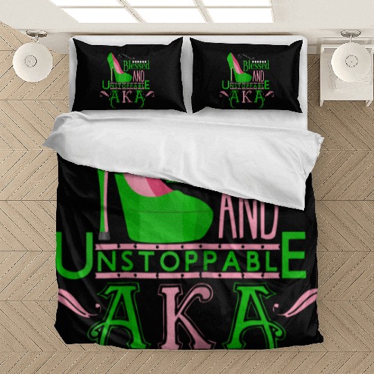 Womens AKA inspired Blessed AKA AKA sorority Alpha Bedding Sets