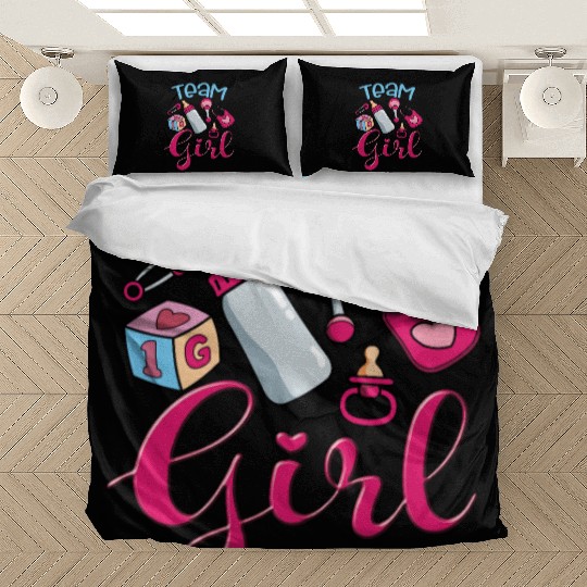 Cute Team Girl, Gender Reveal, It's A Baby Girl Bedding Sets