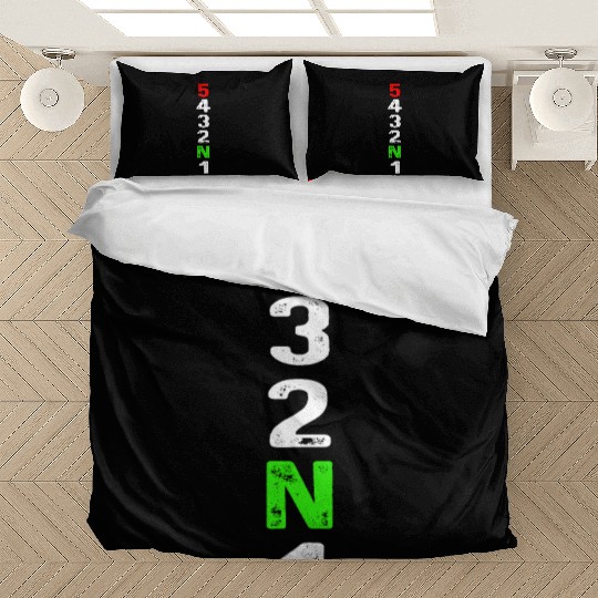Motorcycle gear shift racing biker heartbeat Bedding Sets