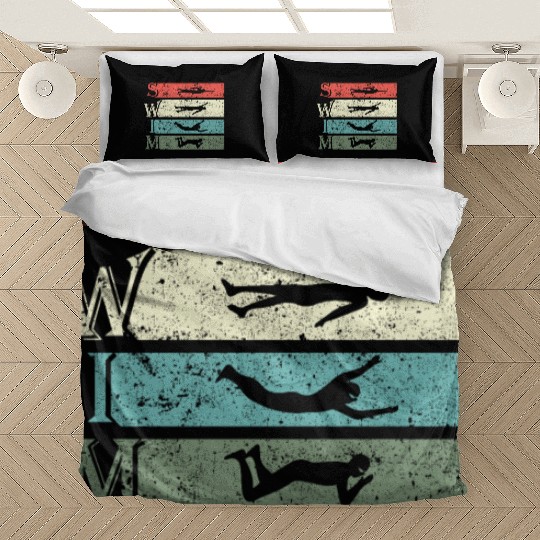 Retro Vintage Swimming Swimmers Swim Bedding Sets