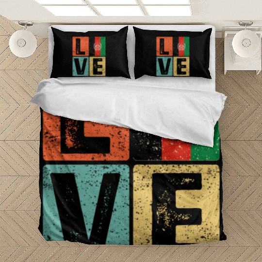 I Love Afghanistan Flag for Afghan Pride Bedding Sets