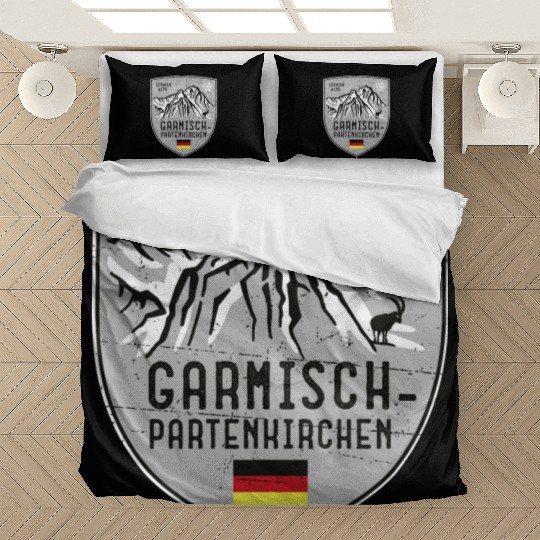 Garmisch Mountain Germany Emblem Bedding Sets