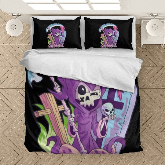 Kawaii Death Grim Reaper Pastel Goth Creepy Occult Bedding Sets