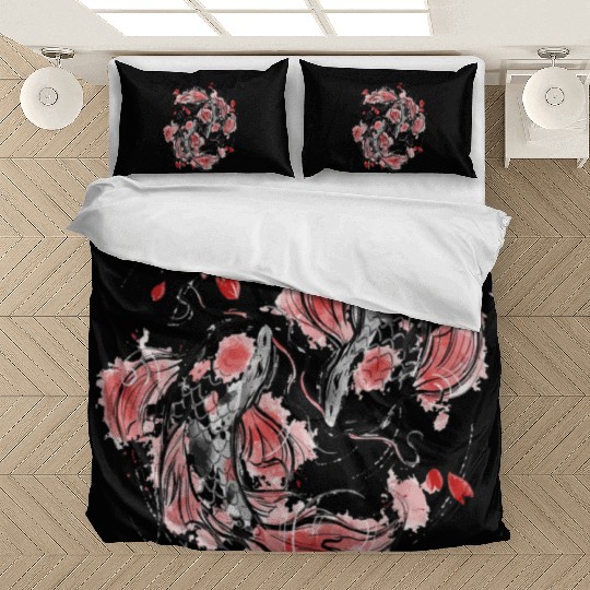 Japanese Koi Fish I Koi Carp Pond Japan Tattoo Bedding Sets