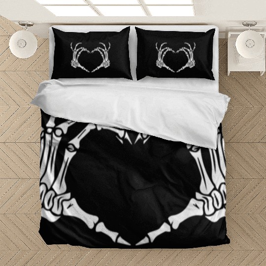 Skeleton Hand Heart Sign Bones Costume Funny Bedding Sets