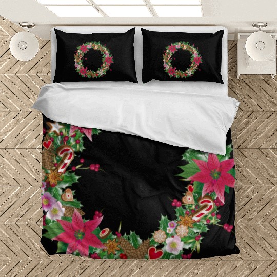 classic Christmas wreath lavishly decorated Bedding Sets