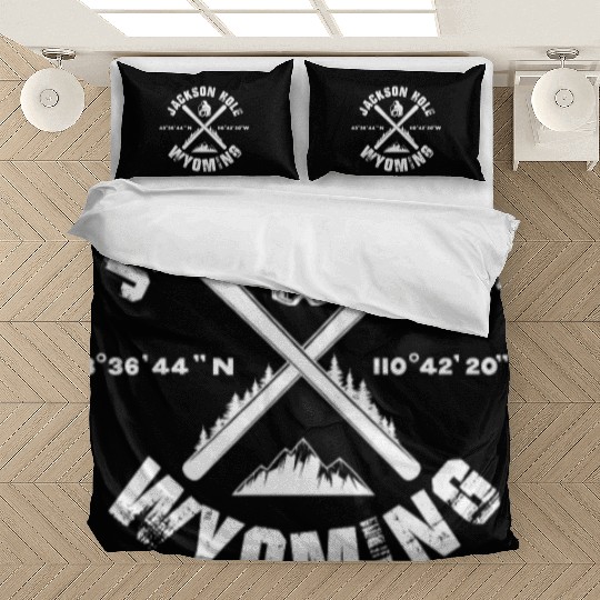 Jackson Hole Wyoming, Skiing Bedding Sets