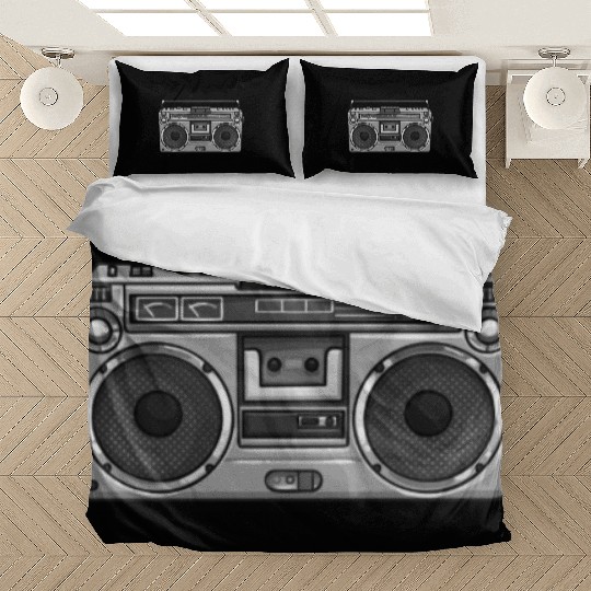 Old School Hip Hop 90s Nostalgia BoomBox Bedding Sets