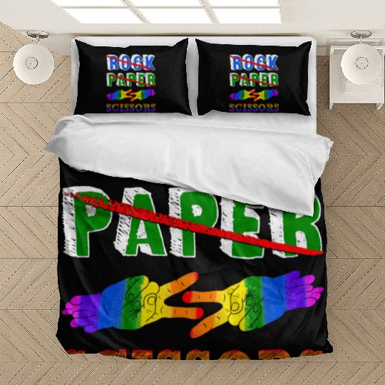 Rock Paper Scissors Lesbian Couple LGBTQ Pride Mon Bedding Sets