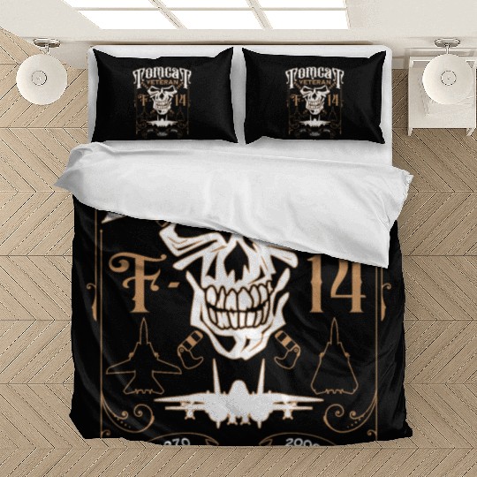 F-14 Tomcat Veteran Aviation Skull 1970 to 2006 Bedding Sets