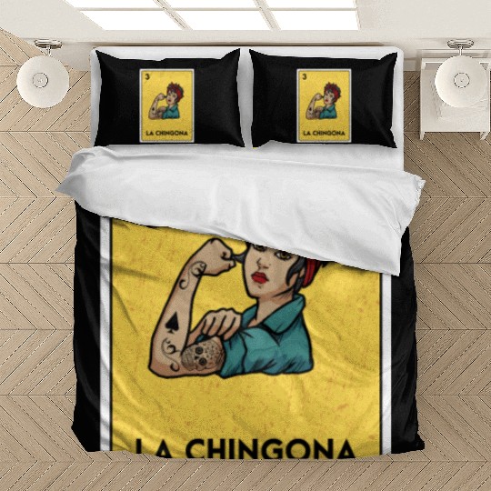 La Chingona Mexican Lottery Bingo Game Card Player Bedding Sets