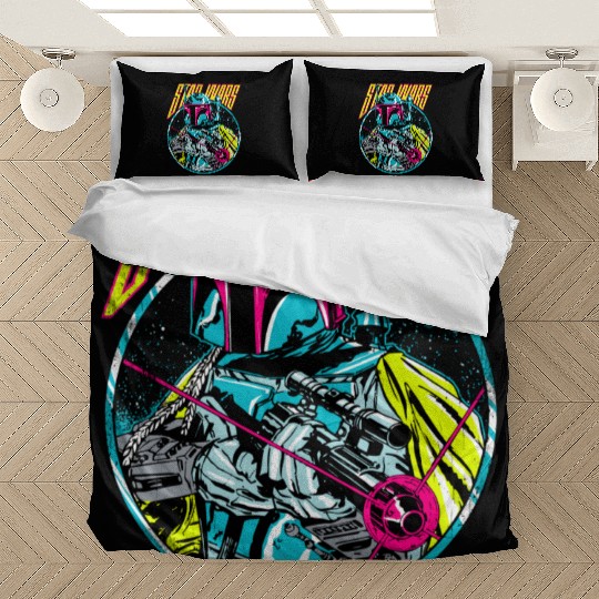 Star Wars Boba Fett Neon Blaster Vintage Graphic Bedding Sets