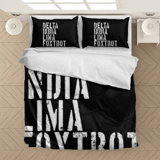 Delta India Lima Foxtrot Phonetic Hot Dad Men's Bedding Sets