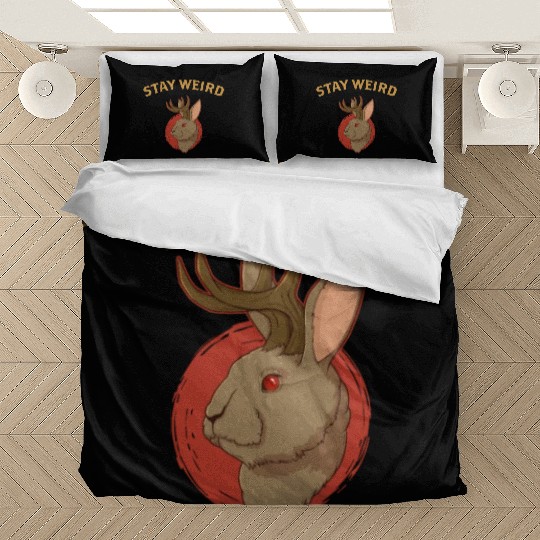 Stay Weird Cryptozoology Cryptid Jackalope product Bedding Sets
