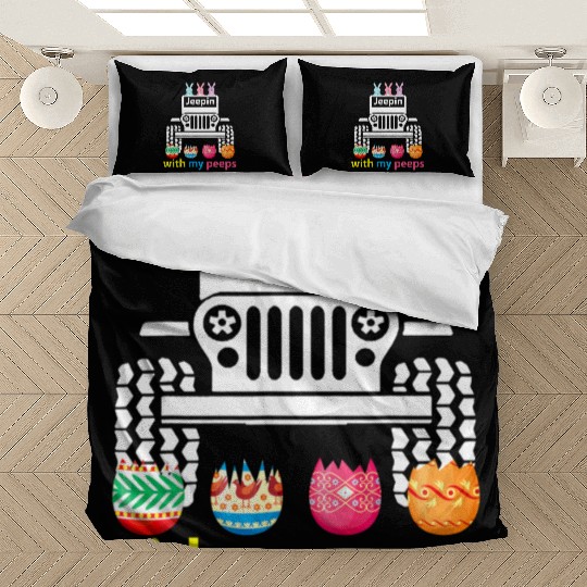 Jeepin With My Peeps Rabbit Riding Jeep Gift Bedding Sets