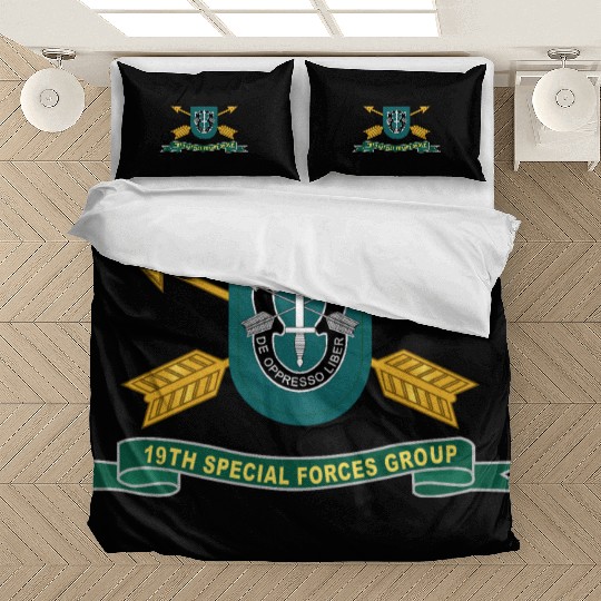 Army 19th Special Forces Group Flash w Br Ribbon Bedding Sets