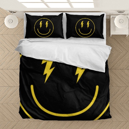 Lightning Smiley Face Emoticon Happy Face Smileyhi Bedding Sets