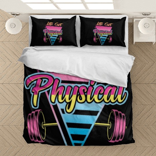 Lets Get Physical Workout Gym Retro 80s Gift Bedding Sets