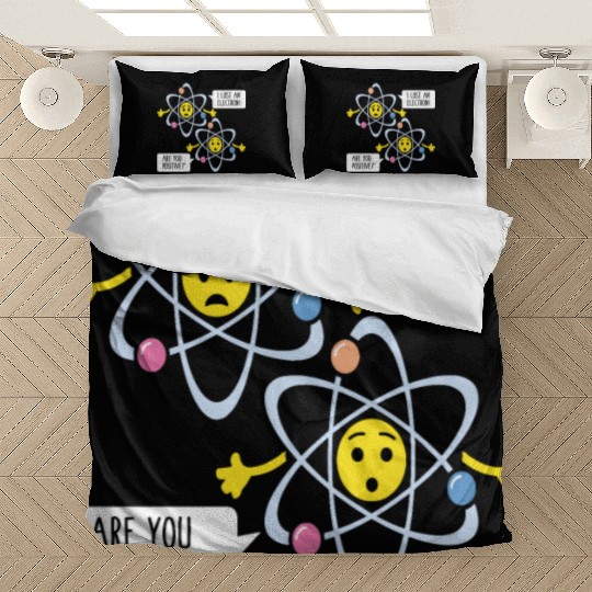 Funny Electron Pun Chemistry Science Teacher Bedding Sets
