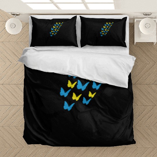 peace for europe ukraine war solidarity butterfly Bedding Sets