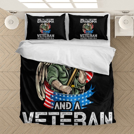 I'm A Mom Grandma And A Veteran Nothing Scares Me Bedding Sets