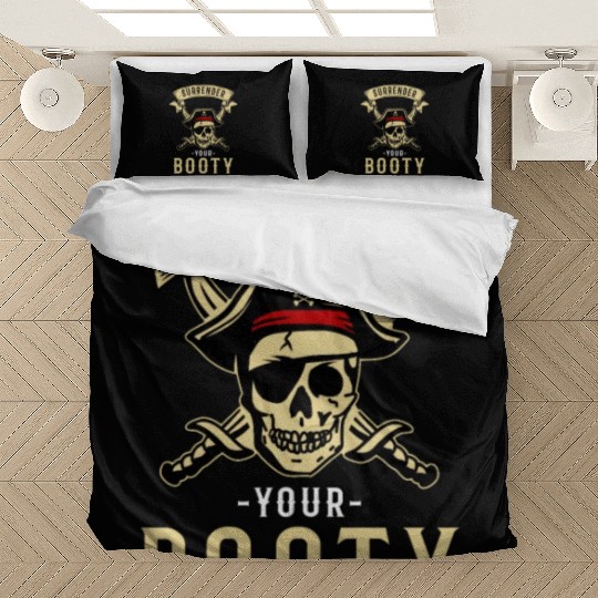 Surrender Your Booty Pirate Skull Crossbones Bedding Sets