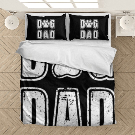 Dog Dad Vintage Grunge Paw Dog Lover Father's Day Bedding Sets