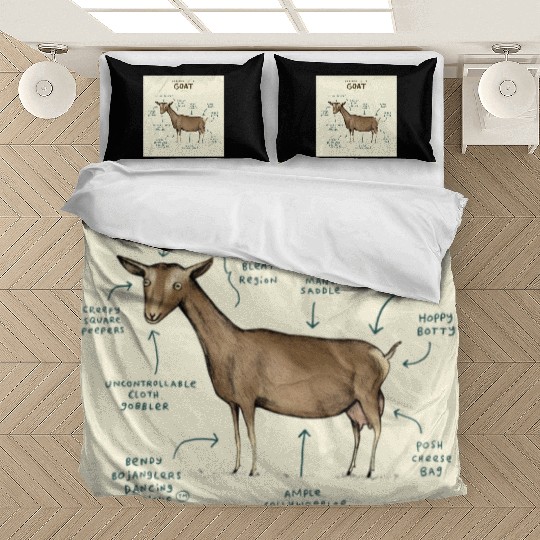 anatomy of a goat greeting card Bedding Sets