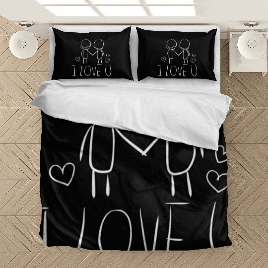 valentines day i love you gay couple Bedding Sets