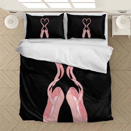 Lovely Heart Pink Ballet Slippers Bedding Sets