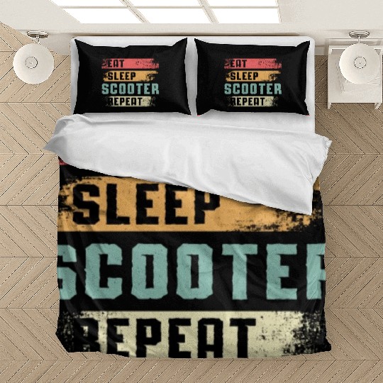 Scooter Driver E-Scooter Escooter Stunt Vintage Bedding Sets
