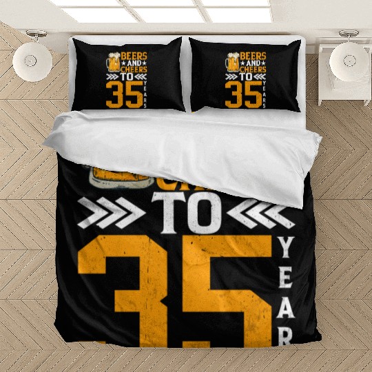 Beers and Cheers to 35 years Frothy Mug of Beer Bedding Sets