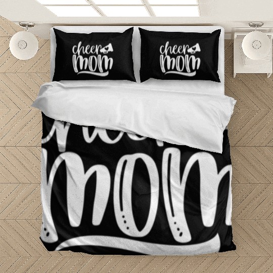Womens Cheer Mom Bedding Sets Megaphone with Heart Accen
