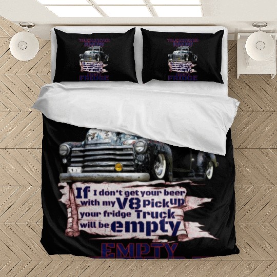 V8 Truck Driver under American Flag Bedding Sets