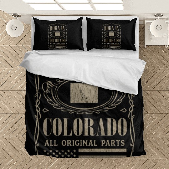Vintage America US States Born Colorado Bedding Sets