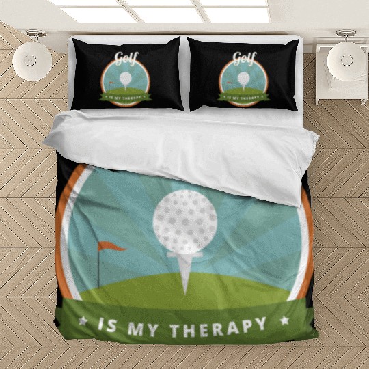 Funny Golf Is My Therapy Golfing Dad Fathers Day Bedding Sets
