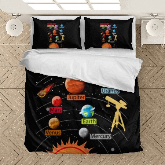 Telescope Solar System Planets Astronomy Lover Bedding Sets